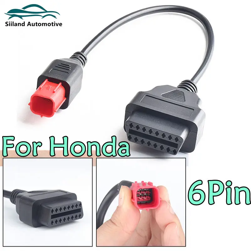 

OBD2 диагностический кабель для мотоцикла для Honda 6-контактные провода двигателя OBD OBD2 удлинительный кабель высокого качества удлинительный кабель