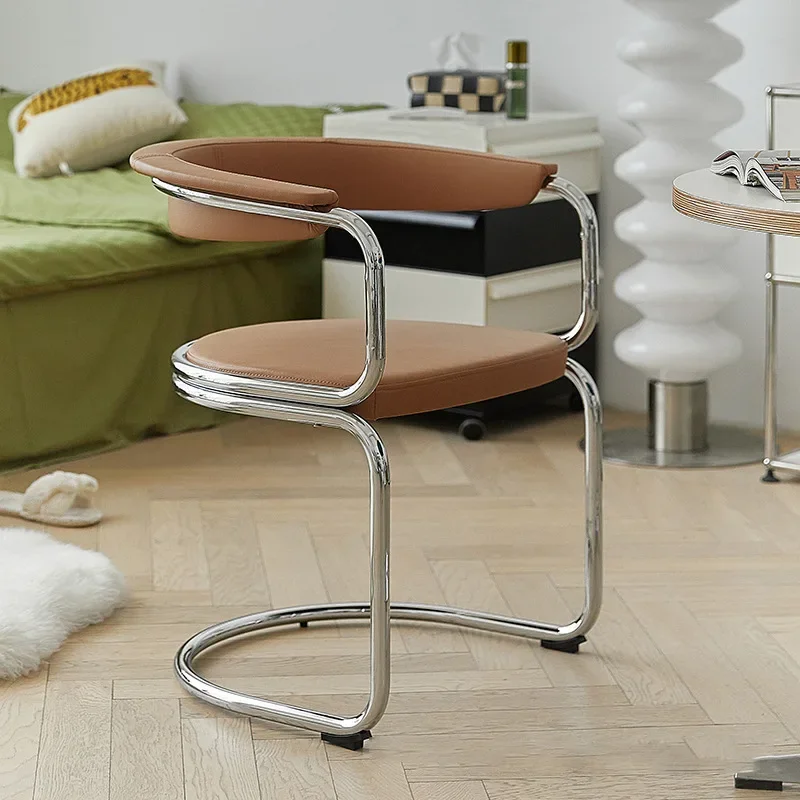 

z Modern Luxury Design Stainless Steel Office Chair Stackable Leather Restaurant Dining Chair for Living Room/restaurant