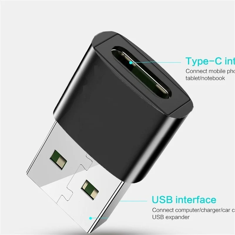 1PC Universal Usb C 3.1 Type C Female To Usb 3.0 Type A Male Port Converter Adapter Black Opp Bag Portable Lightweight Design