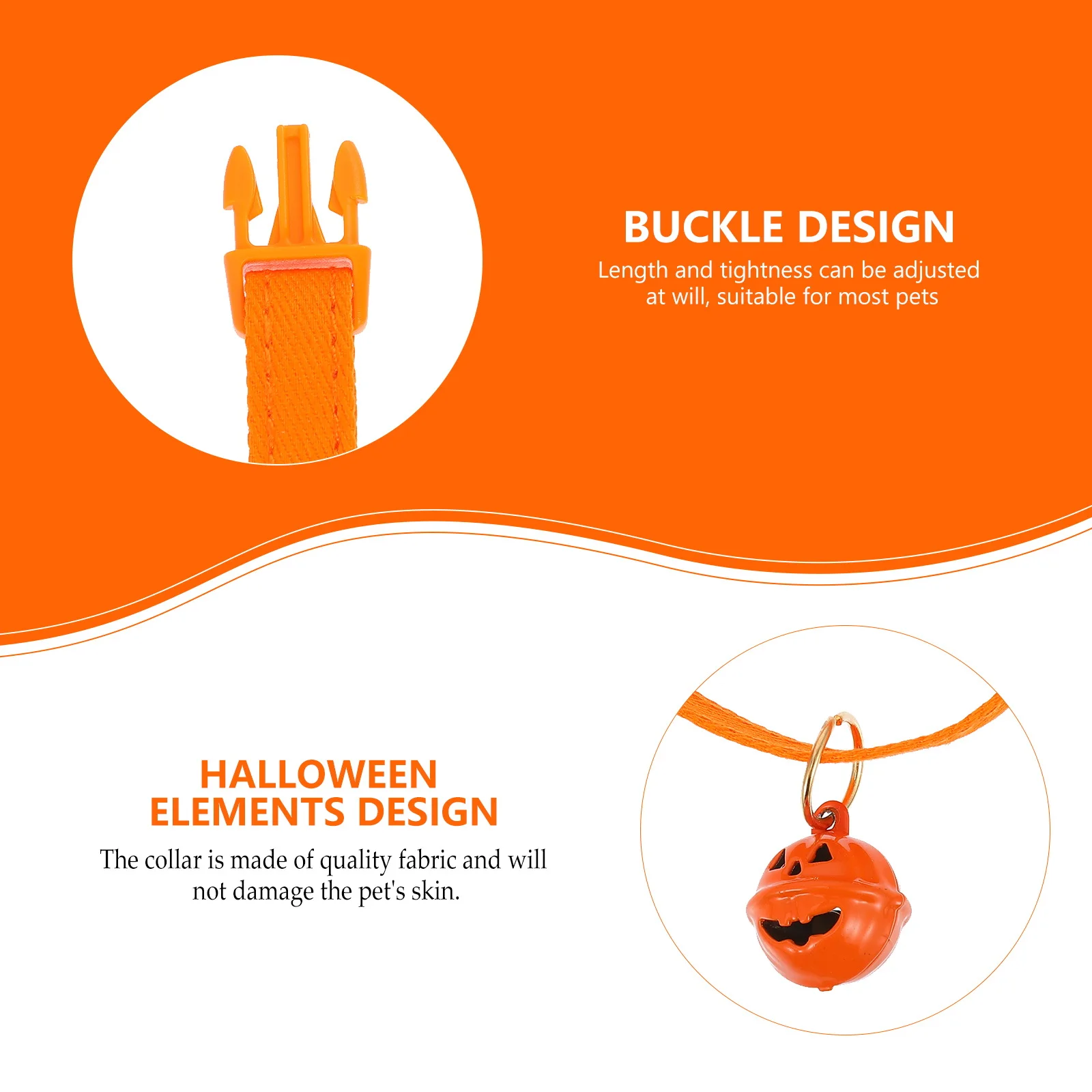 

2Pcs Halloween Pumpkin Ghost Pendant Pet Collar Adjustable Cat Dog Neck Chain Party Decoration Pet Supplies Cat Collar