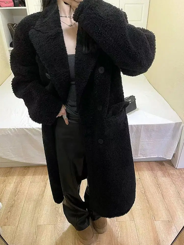 

Пальто с запахом на шею из искусственного меха, женские модные нишевые с шелковой подкладкой Highstreet, короткие, с круглым вырезом, без пятна, минимализм, бутик, женские перья