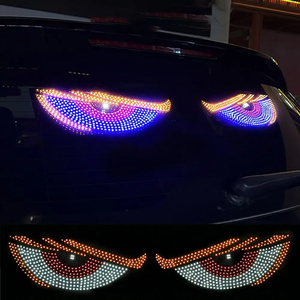 Creative Flexible Truck Devil's Eye Light Multi-Mode USB RGB Dynamic Demon Eye Light LED Windshield Display Car Decor