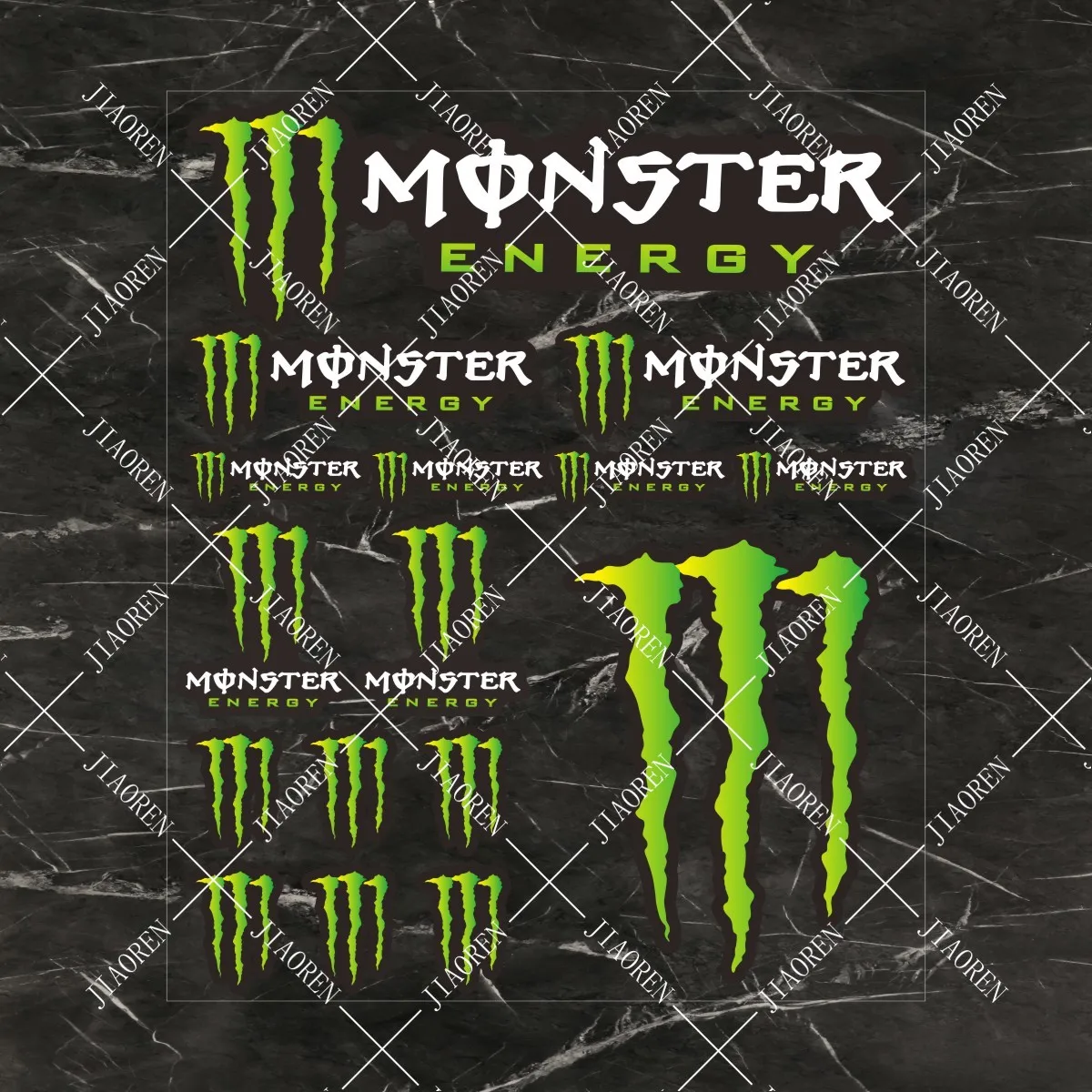 ملصقات عيد الميلاد مونستر إنيرجي للدراجات النارية شعار Decomanía Emblema Helco مقاومة للماء