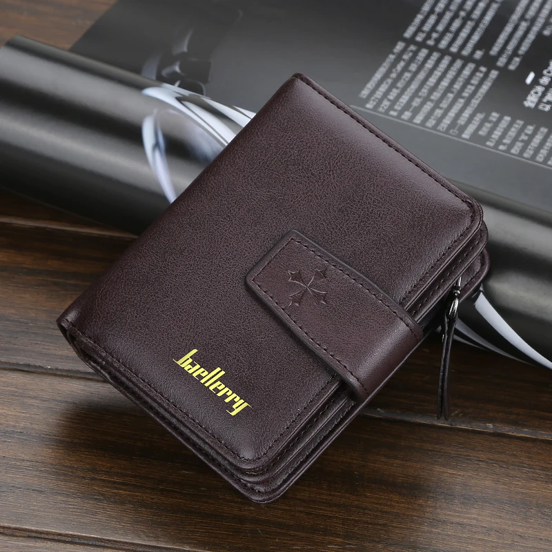 Trendige Herren-Geldbörse mit Schnalle, kurze Geldbörse im schlichten Street-Style, modisches Herren-Accessoire mit mehreren Kartenfächern, multifunktionale Herren-Geldbörse mit großem Fassungsvermögen. – Detail 21