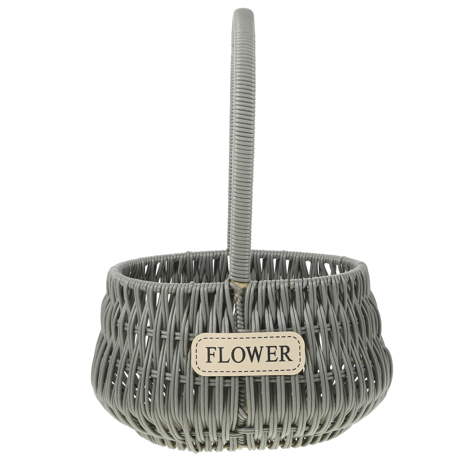 

Woven Flower Basket Handmade Rattan Handle Portable Storage Basket For Wedding Decor Floral Arrangement Multipurpose Gift