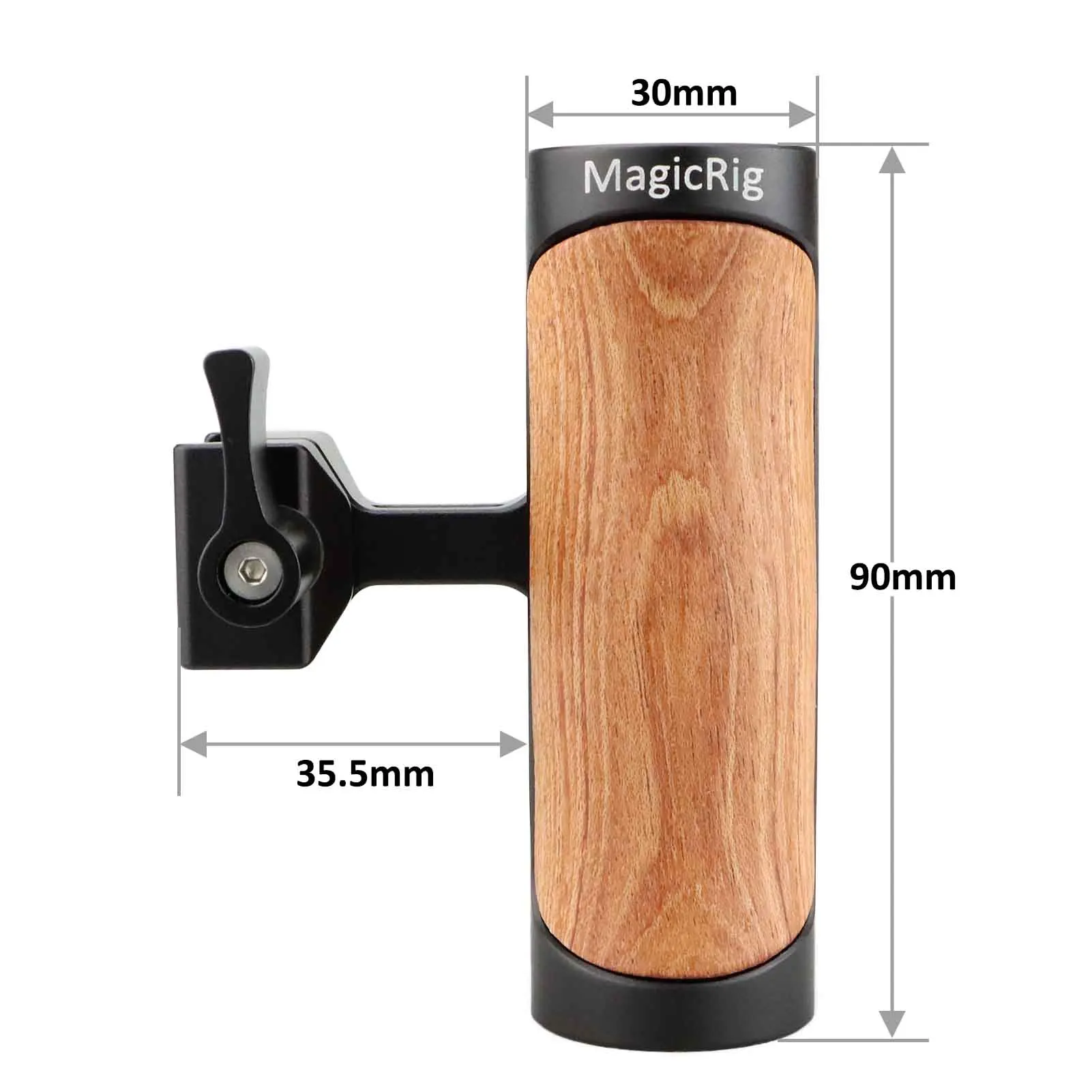 MAGICRIG Universal Camera Cage NATO Side Handle for Sony/Canon/Nikon Camera Wooden Mini Handgrip Cold Shoe Mount