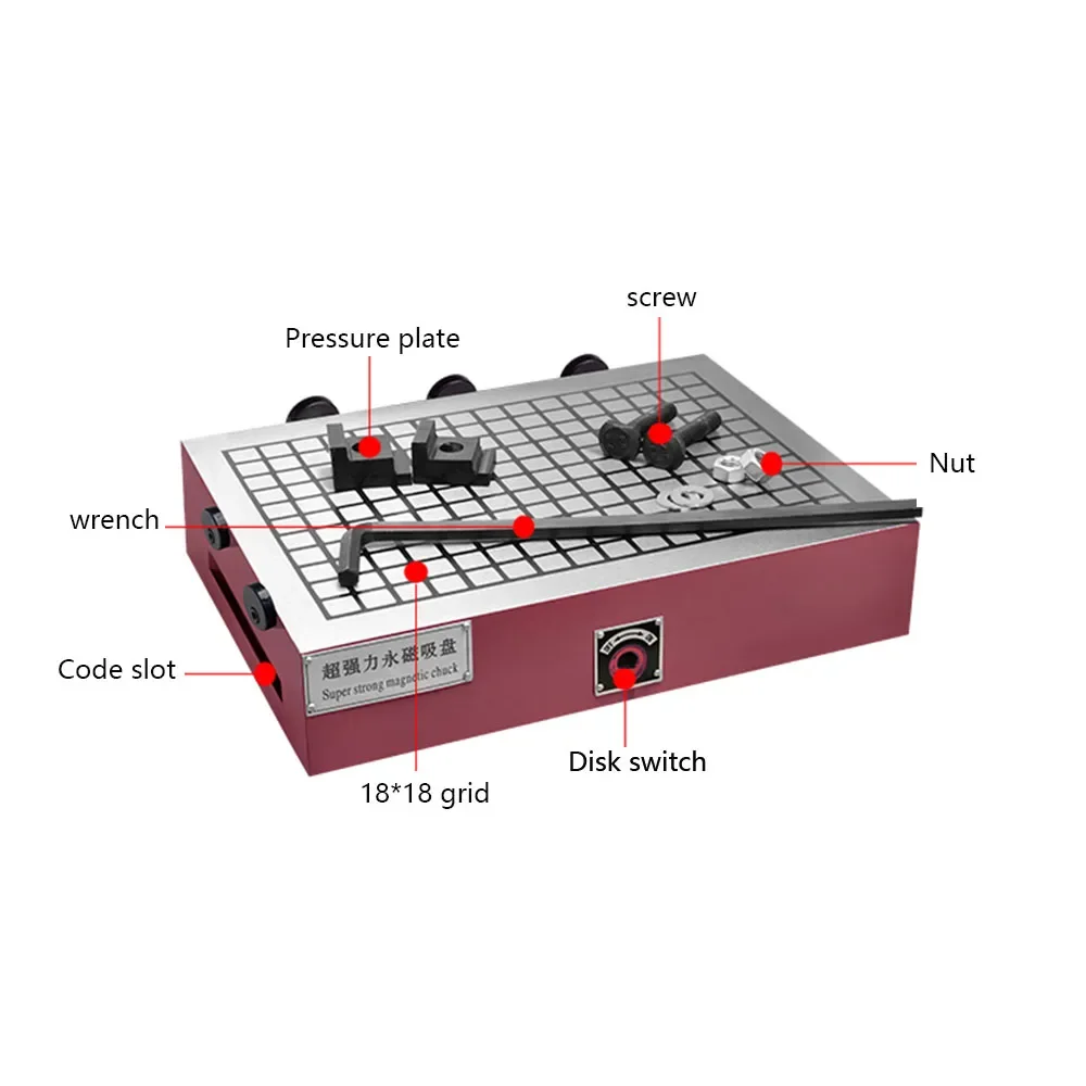 Permanent magnet chuck CNC super powerful permanent magnet chuck Machining center disk milling machine magnetic table 150*150mm