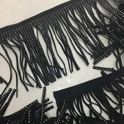 0.5/1 Yard Tassels Whisker Hot Drill Lace DIY Clothing Accessories Lace For Stage Costume Shoes Bag