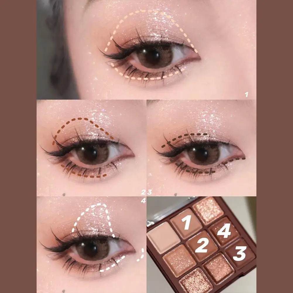 Chocolate Warm Brown Eye Shadow Nine Color Eye Shadow Color Pearl Flash Matte Earth Shadow Orange Brown Eye Plate E7R4