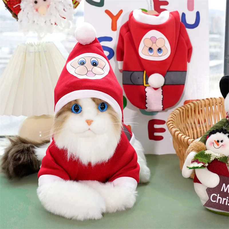 Christmas Snowman Pet Cosplay Costume Clothes for Small Medium Dogs Pet Chihuahua Pets Warm Hoodies New Year Festival Holiday