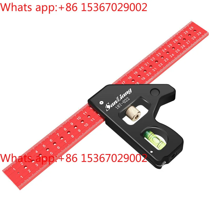 Three multi-functional movable angle  high-precision aluminum alloy ruler combination angle  woodworking special ruler