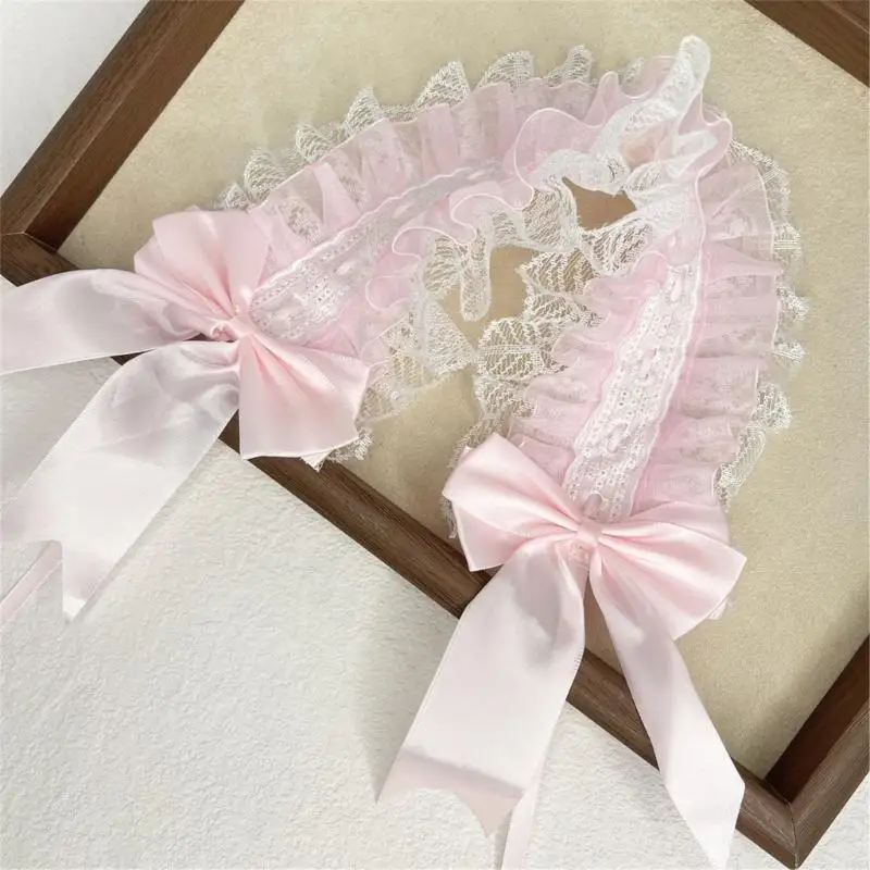

Y88A Halloween Party Headwrap Lace Trim Bowknot Headband 2000s Girl Cosplay Headpiece