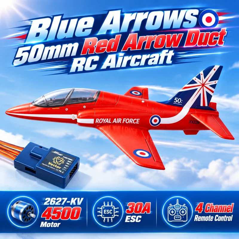 Hot Blue Arrow 50mm Red Arrow Ducted Remote Control Like Real Aircraft RC Model With Gyro Flight Control Hand-Thrown Fixed Wing