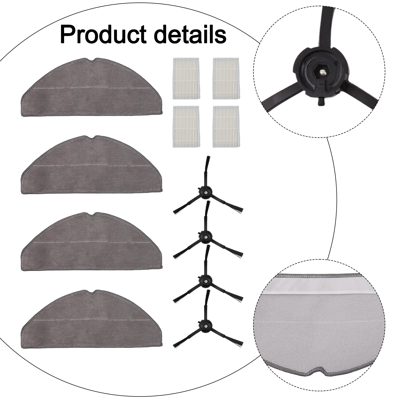 Replacement Accessories Mop Cloth Kit Household Use Comprehensive Cleaning Kit Efficient Dust Capture Cleaning Mop Cloths Set