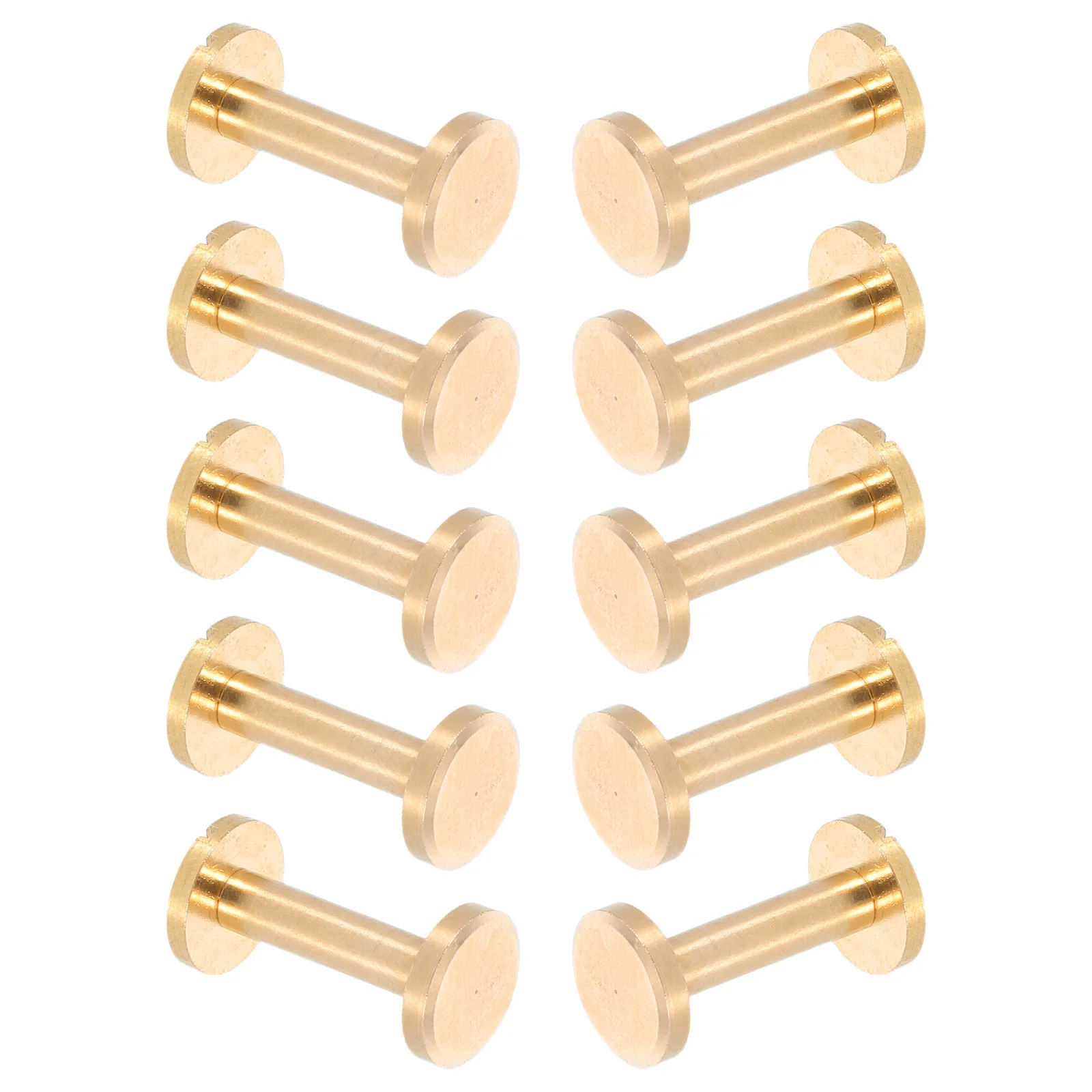 

10Sets Chicago Rivets Brass Binding Screws for Belts Bags Shoes Easy Install Durable Flat Head Studs Rivet Buckle