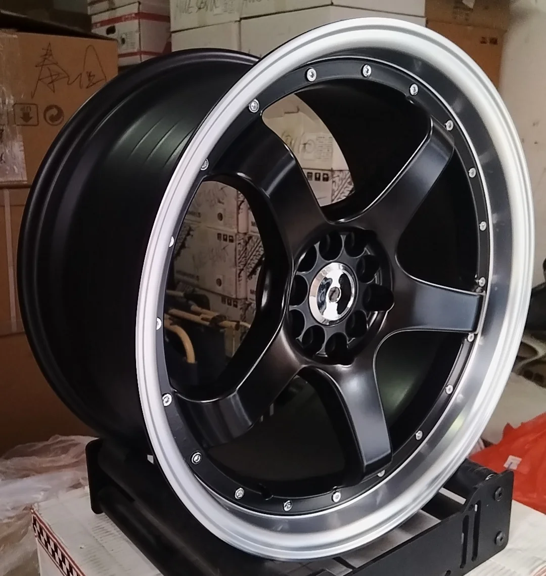 

18 Inch 95j Matte Black with Machine Lip / Full Silver / White Passenger Vehicle Wheels Rims 5x100 5x1143