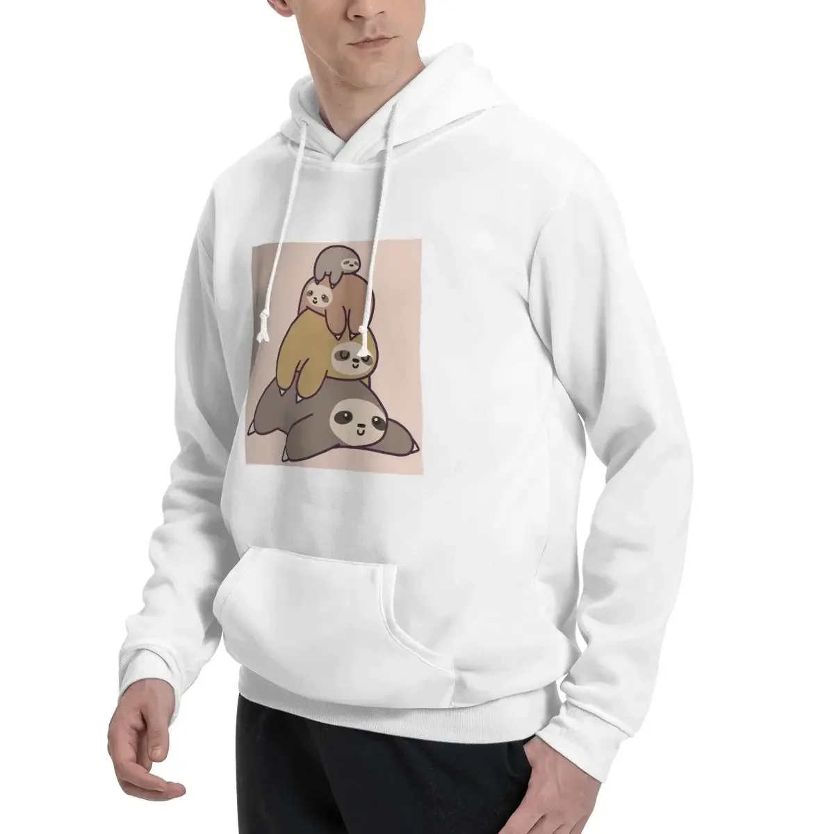 Sloth Stack Hoodies Men's Women Casual Pullover Sweatshirts Fashion Long Sleeve Hooded Autumn Winter