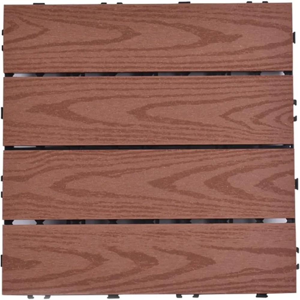

Square Patio Deck Tiles, Non-Slip Interlocking Floor Tiles 30x30cm Outdoor Decorative Tiles, for Courtyards Garden