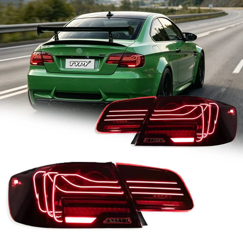 Светодиодные задние фонари TYPY для BMW E92 2006-2013 с лазерной подсветкой, динамическими ДХО и последовательными поворотниками, установка Plug & Play