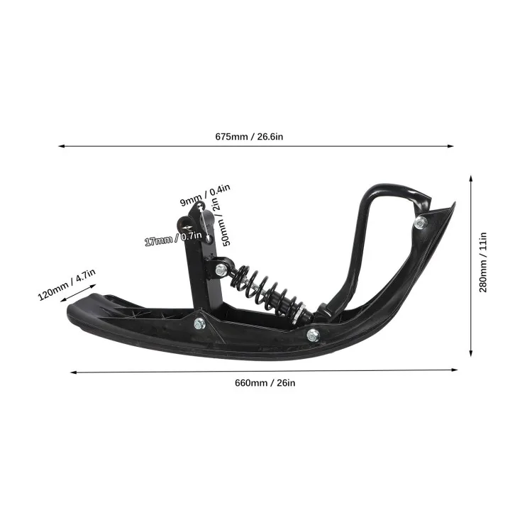 Coppia di slitta da neve invernale ATV, robusta e durevole, slitta antiscivolo, migliora l'impugnatura per Go Kart UTV Quad