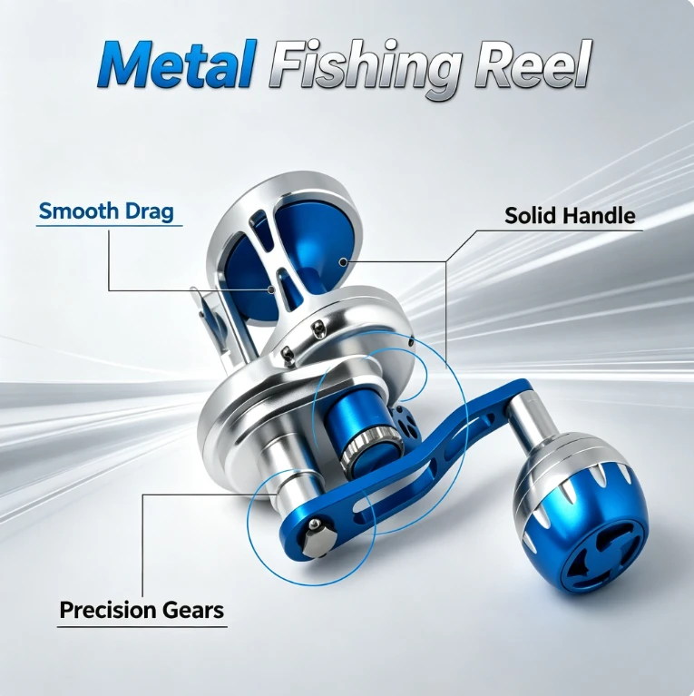 11 Ball Bearing Drum Reel All Metal Jigging Reel Saltwater Trolling Boat Reel Lever Drag Deep Sea Fishing Conventional Wheel