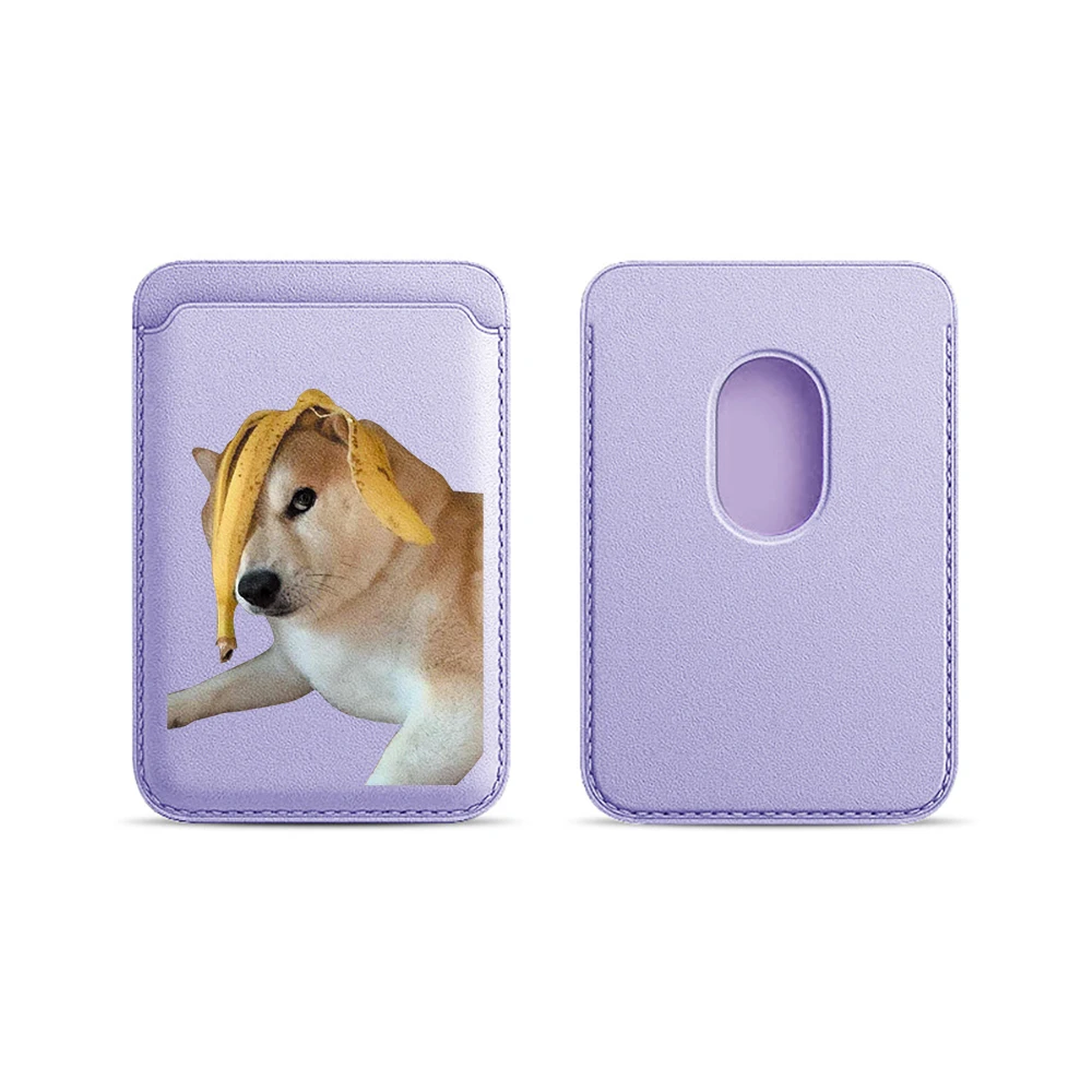 Niedliche Shiba Inu Leder-Kartenhülle für Magnetische Hüllen, Geeignet für alle iPhone Magsafe Karten-Handyhüllen – Detail 8