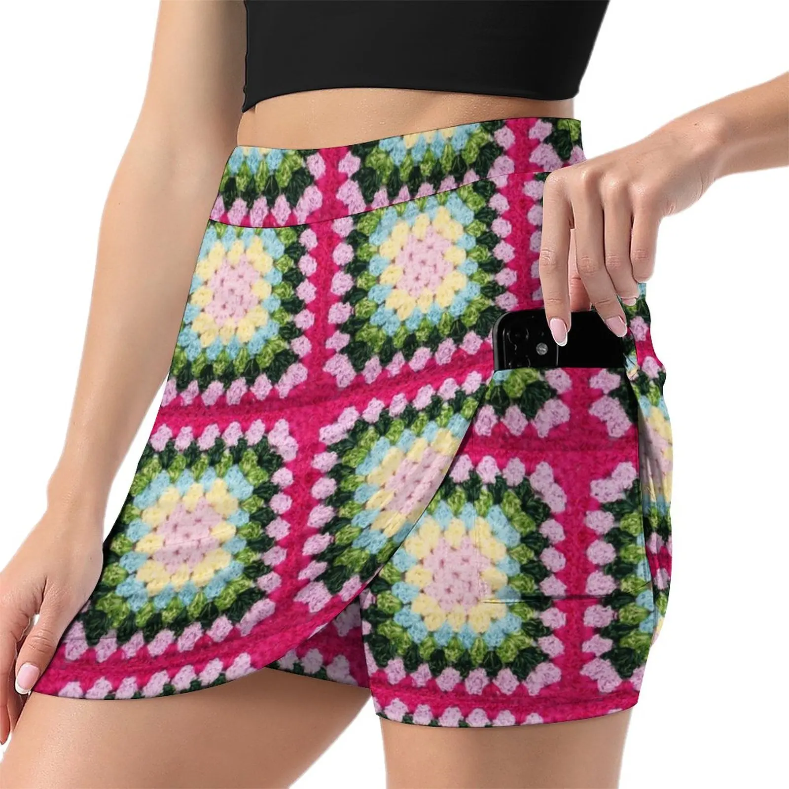 Crochet Granny Square Rainbow Light proof trouser skirt summer skirts dresses summer woman 2023 night club women