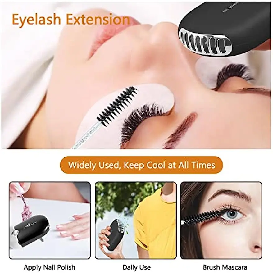 Lash Fan Eyelash Extension Supplies with USB Mini Portable Eyelash Dryer Shampoo Brush Mascara Brushes Plastic Wash Bottle