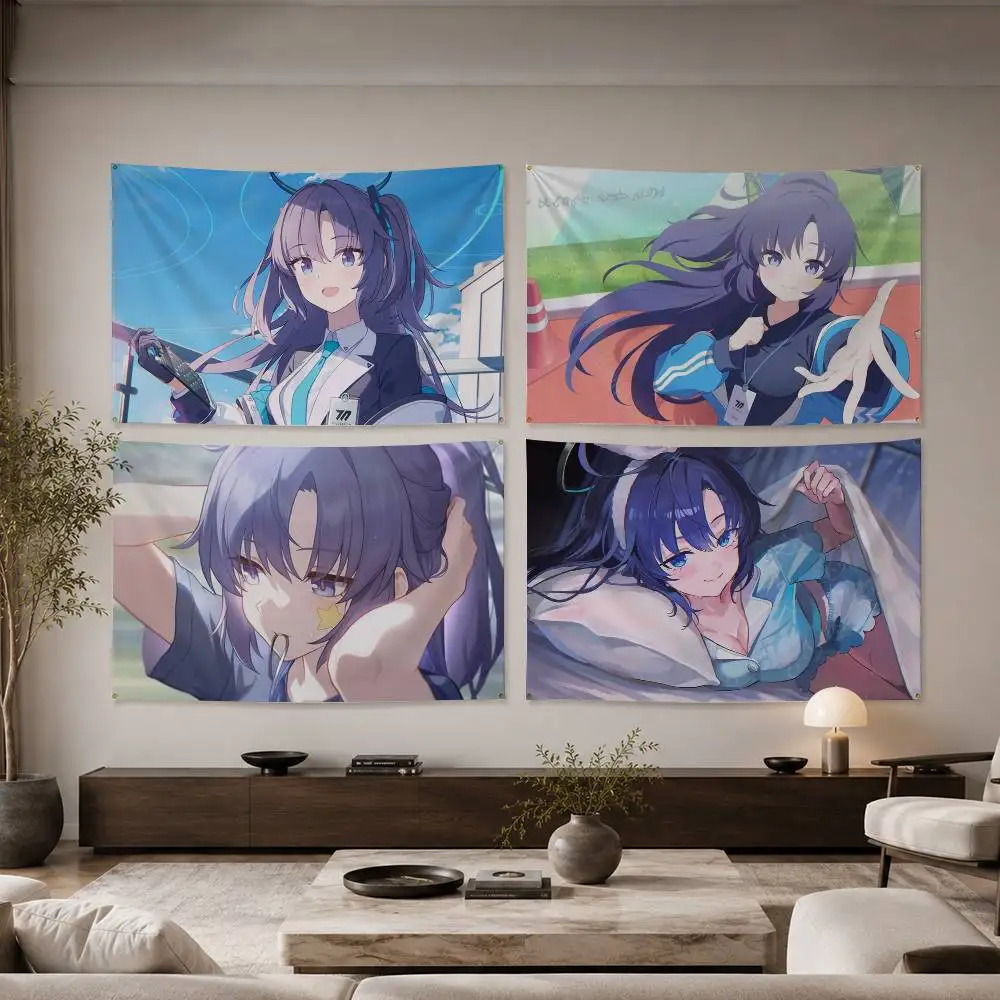 

Hayase Yuuka Blue Archive Flag Outdoor Decorations for Bedrooms Home Decor Items Decoration Banners