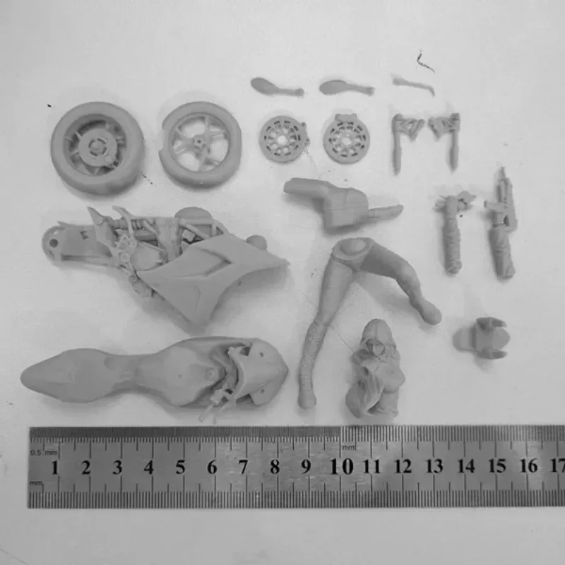 Kit de modèle d'assemblage de figurine en résine, moto femme super cool, l'inventaire à la main, non assemblée et non peinte, livraison gratuite, 1/24, 75mm