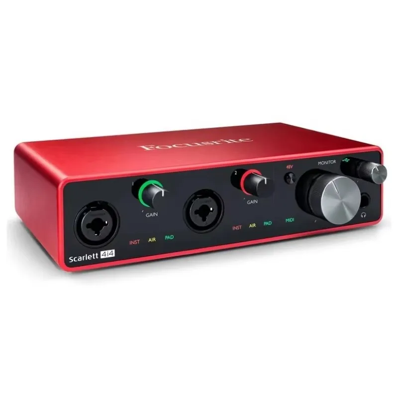 النسخة الجديدة Focusrite سكارليت 4i4 (3rd gen) 4 المدخلات 4 إخراج USB جهاز التحكم في الصوت كارت الصوت ل ميكرفون تسجيل الغيتار باس