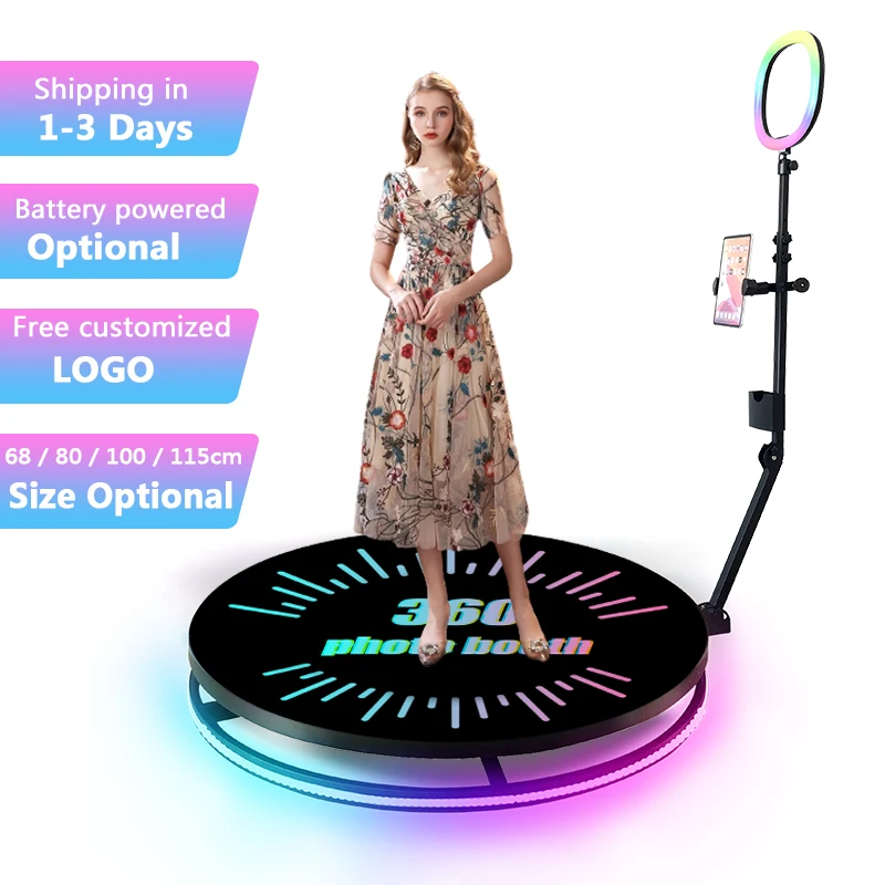 

Wholesale 360 Photo Booth Rotating Sky Overhead Transparent Glass With Backdrop Enclosure Luxury Red Carpet Photo Booth 360