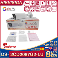 Original Hikvision 4K 8MP ColorVu IP Camera DS-2CD2087G2-LU Microphone Video Surveillance Full Color H.265+ AcuSense PoE Network