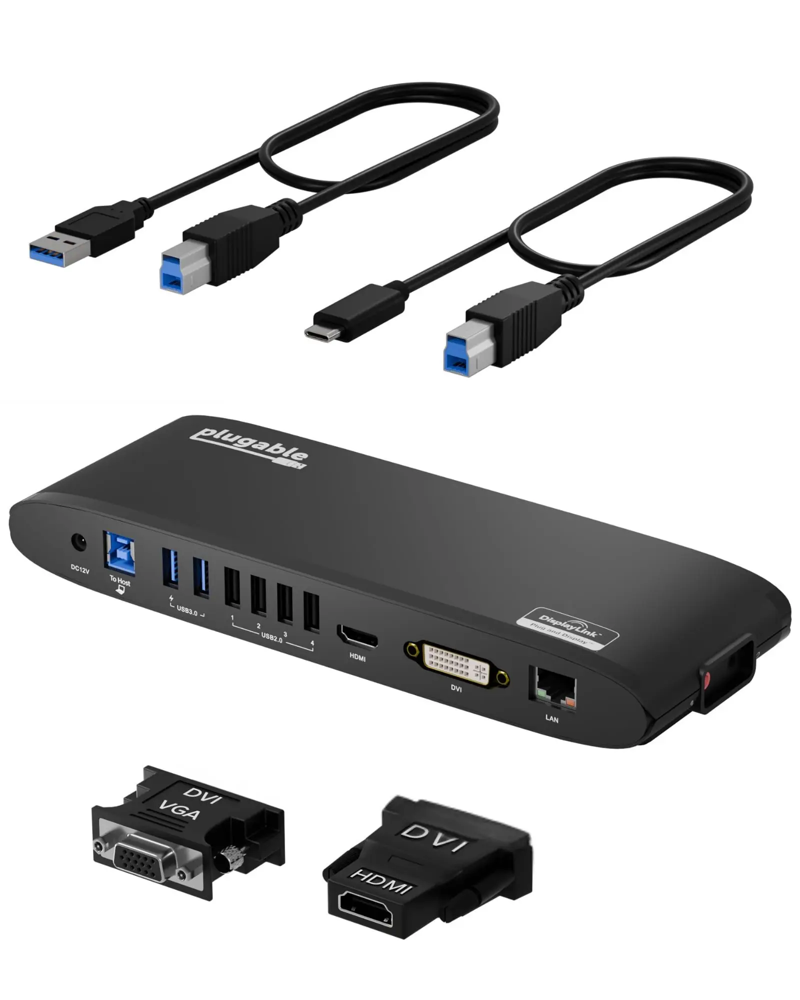 

USB 3.0 Docking Station with Audio, 6 Ports Gigabit LAN for Laptop