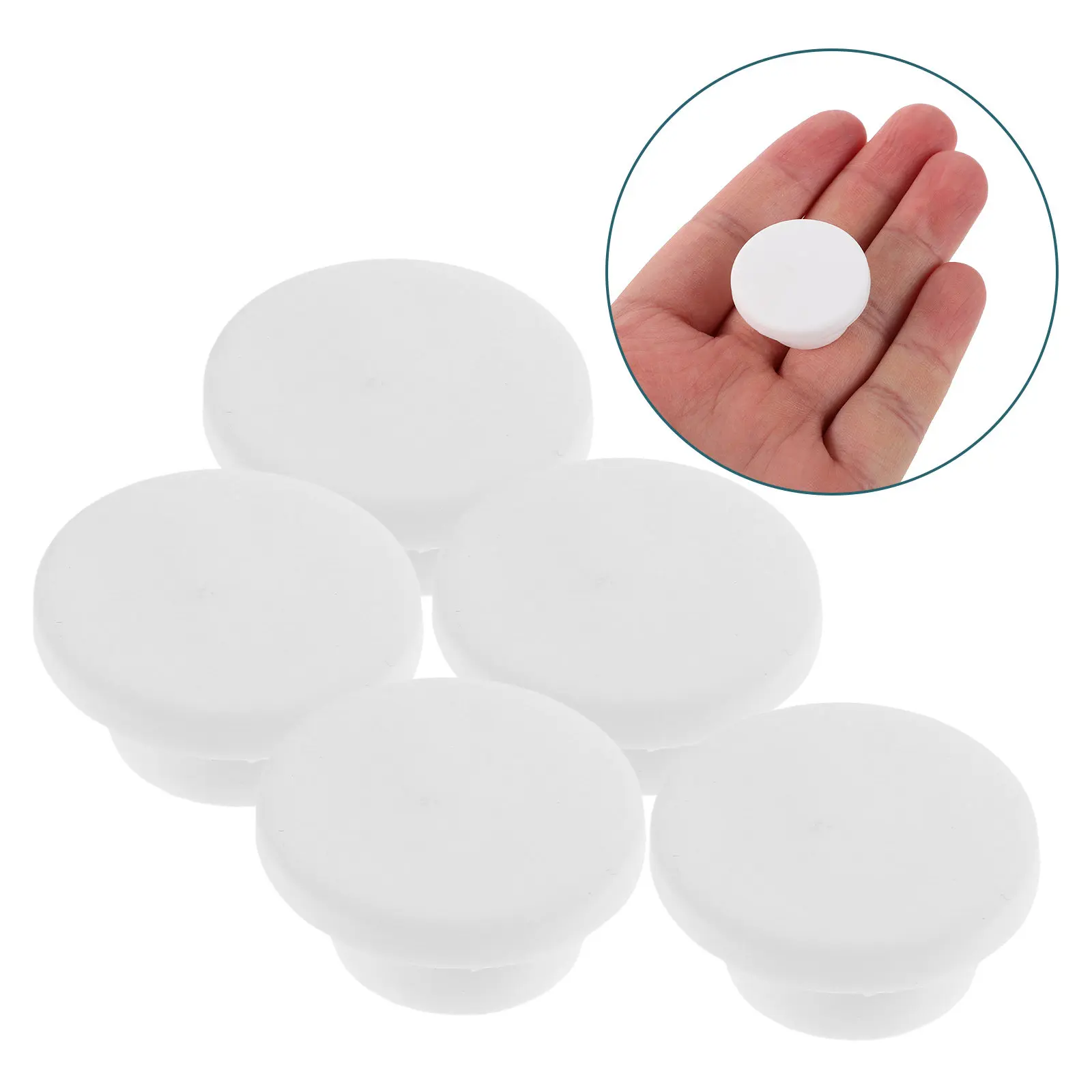 

5pcs Silicone Bathtub Plugs Stopper Water Hole Plug For Bathroom Sink Washbasin Tub Overflow Cover Leak-Proof Fits 19-20mm Hole