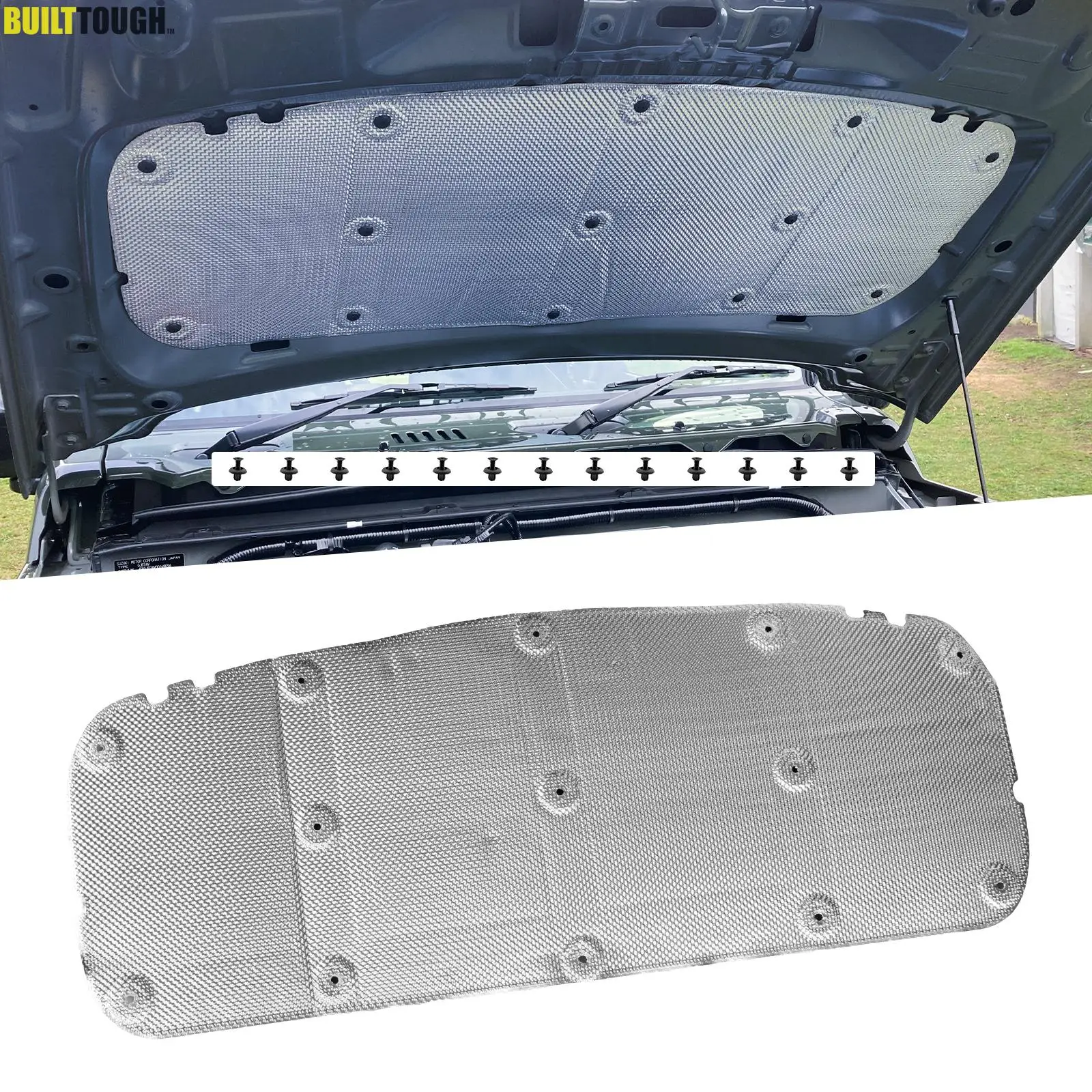 

For Suzuki Jimny 2019 2020 2021 JB64 JB74 Engine Hood Heat Insulation Cotton Cover Sound Deadener Pad Mat Car Accessories Silver