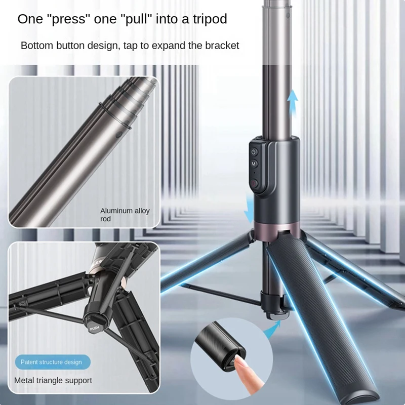 TELESIN Selfie Stick Tripod With Wireless Bluetooth Remote Control 1.3M For Insta 360 Gopro11/10/9 Action Camera