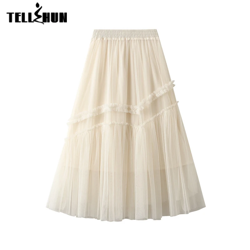 Pleated Skirts female elegant long skirt summer dresses for women 2023  cutecore Korean skirts stylish long Wrap skirts traff