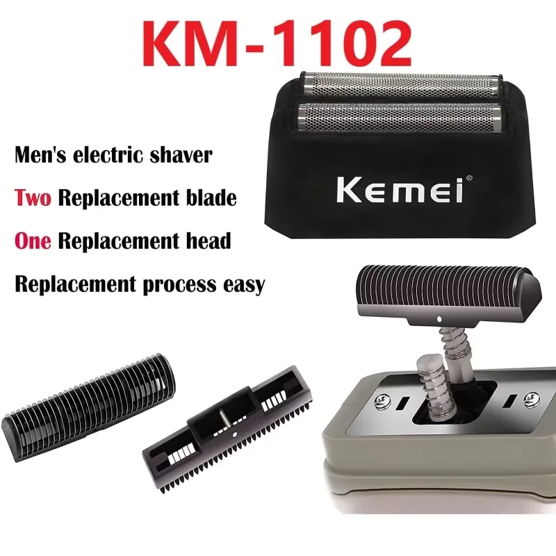 Kemei 1Set Clipper Blade For Clipper Electric Shaver Parts Net Sharp Shaving Replacable Knife Heads Knife Head Covers KM-1102