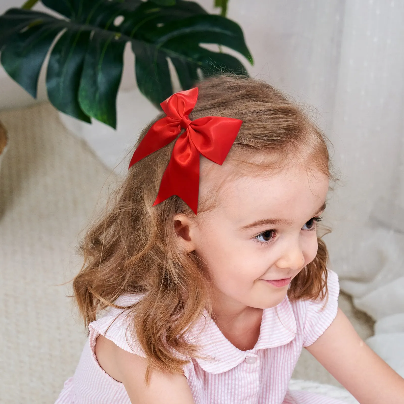 2Pcs/set Delicate Ribbon Cheer Bows Hair Clip for Kids Solid Color Hairpins Barrettes Handmade Headwear Girl Hair Accessories