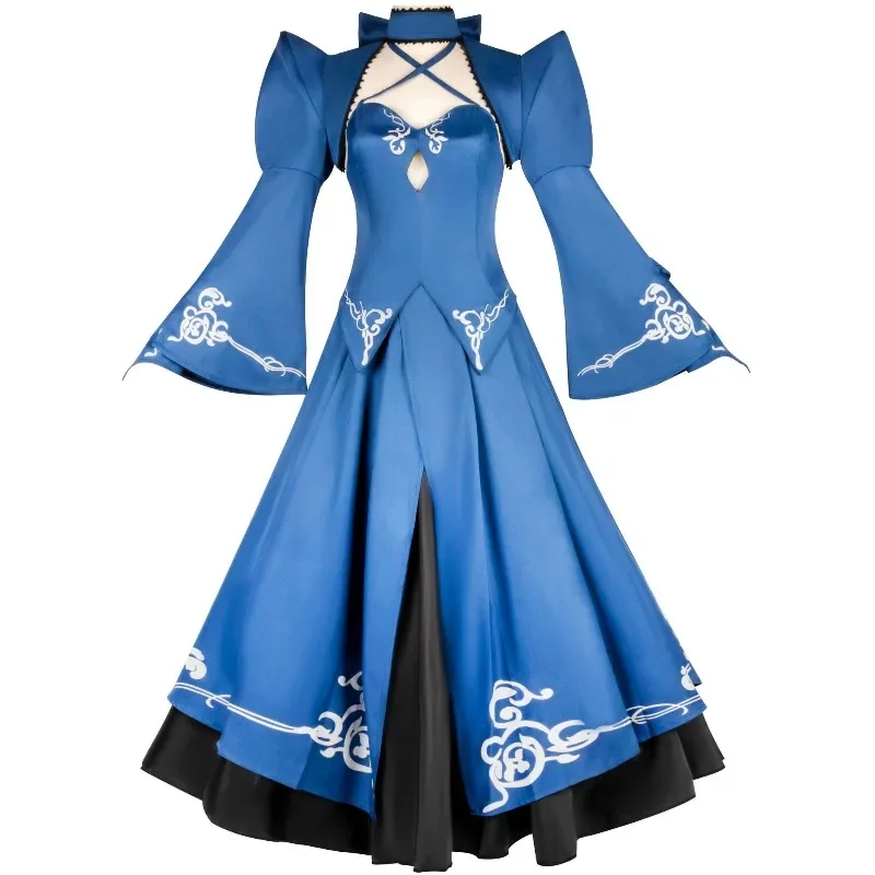 

Аниме Artoria Pendragon Косплей Костюм Fate Stay Night Женское синее длинное платье Полный комплект Платье Наряды Хэллоуин Карнавальная вечеринка
