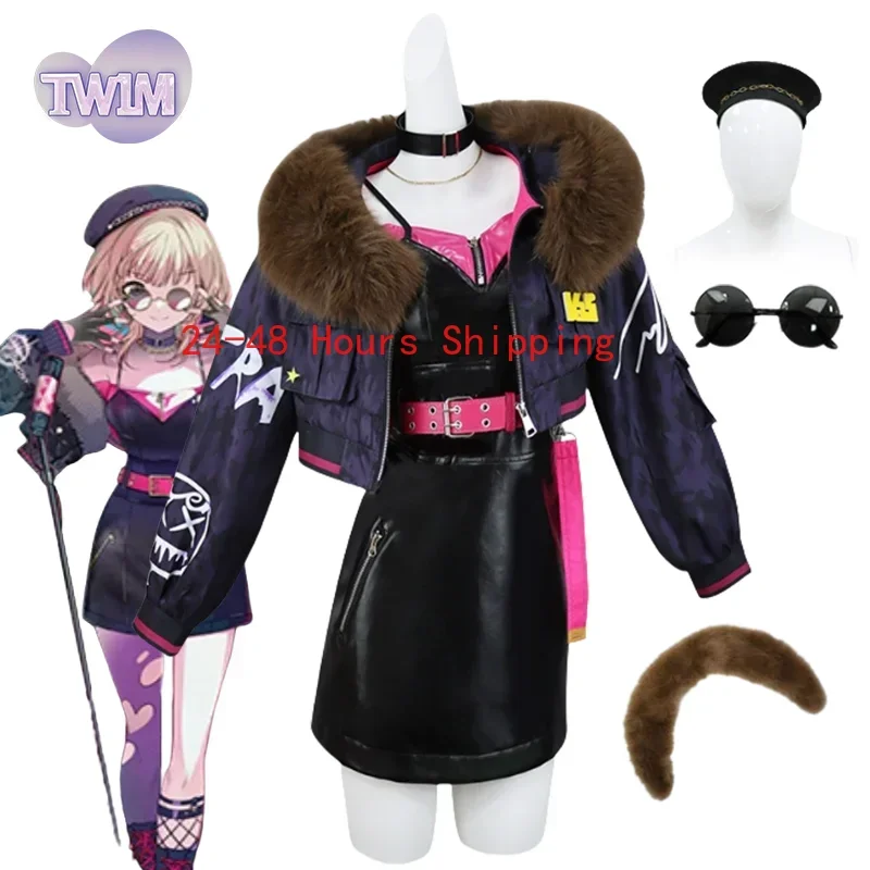 Anime Game PRSK Azusawa Kohane Cosplay Costumes Uniforms Short Locomotive Jacket Wig Set Halloween Carnival Party Clothing