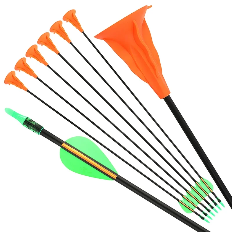 

6/12pcs 2Orange1Green Children's Suction Cup OD6mm Arrows Outdoor Arrows Suction Cup Arrows Hunting Bow Accessories