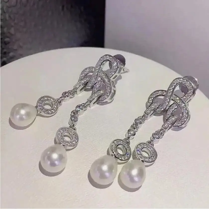 Stunning AAA+ 10-13mm real south sea white drop pearl earrings 925 Silver
