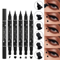 Double Head Waterproof Liquid Eyeliner Moon Star Heart Shapes Tattoo Stamp Quick To Dry Eye Liner Pencil Eyelash Makeup Tool