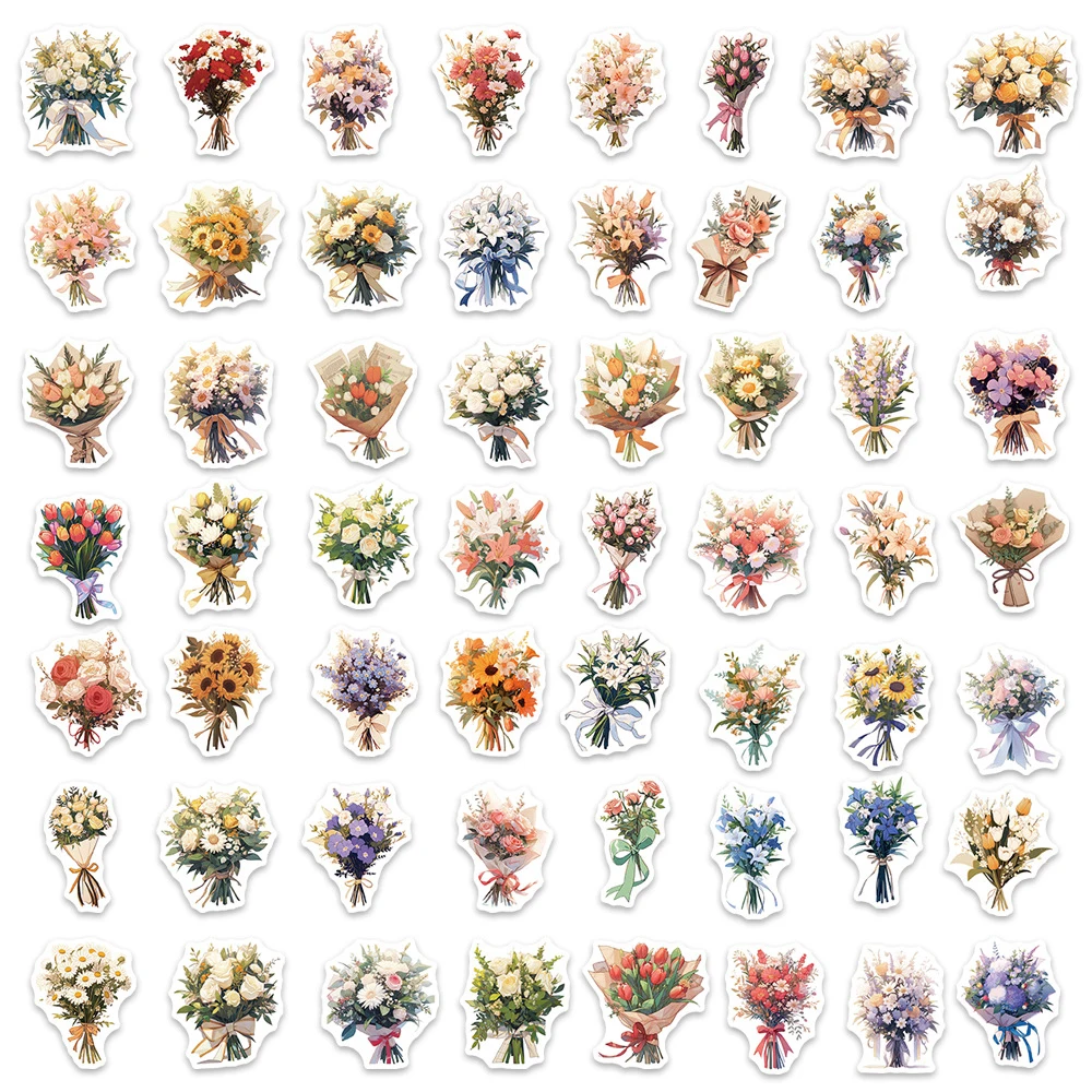 10/30/60 個ドリームフラワーブーケ漫画ステッカーシンプルな美的 DIY スケートボードラップトップヘルメット電話荷物車のデカールおもちゃ