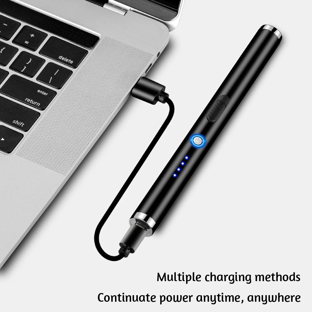 Rechargeable Electric Lighter Double Curved Arc Charging Ignition Stick Lightweight Portable Ignition Aid For Hiking Camping