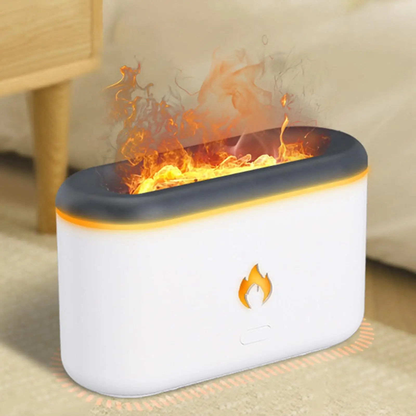 Portable Air Humidifier Essential Oil Flame Diffuser Mist Humidifiers for Dorm, NightStand