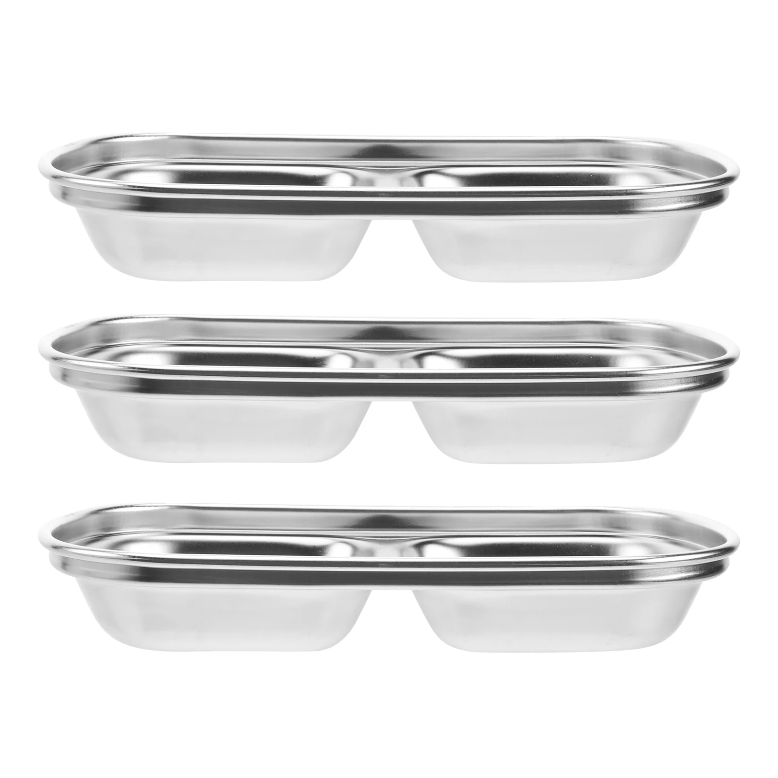 

3Pcs Stainless Steel Sauce Dish Durable Seasoning Bowl for Home Restaurant Dipping Sauce Appetizer Plates Condiments