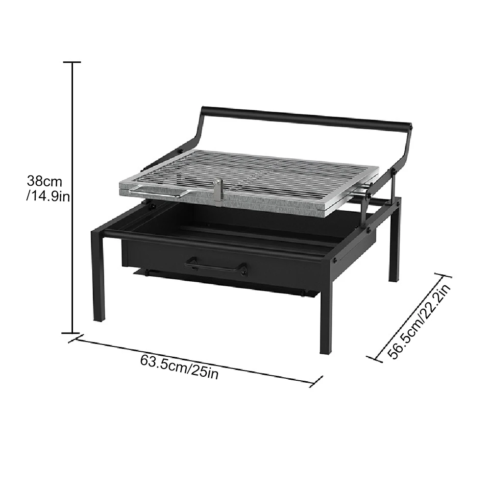 360° Portable Foldable Rotating Charcoal Grill Stainless Steel Outdoor Camping Beach Cooking Removable Barbecue Net